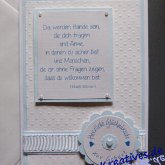 Karte "Da werden Hände sein..." - blau