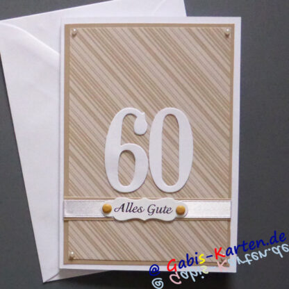 Karte "60" - braun