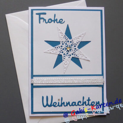 Karte "Frohe Weihnachten" - blau