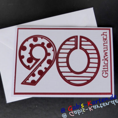 Karte Glückwunsch - 90. Geburtstag
