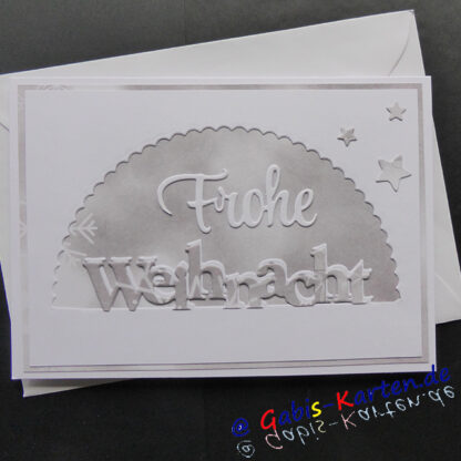 Karte 'Frohe Weihnacht' - silberfarben
