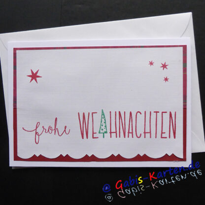 Karte 'Frohe Weihnachten' - Tannenbaum - kariert