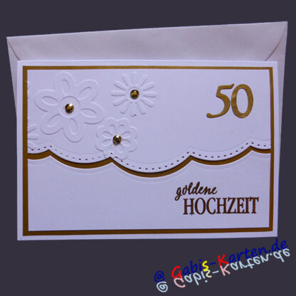 Karte "Goldene Hochzeit" - Blümchen