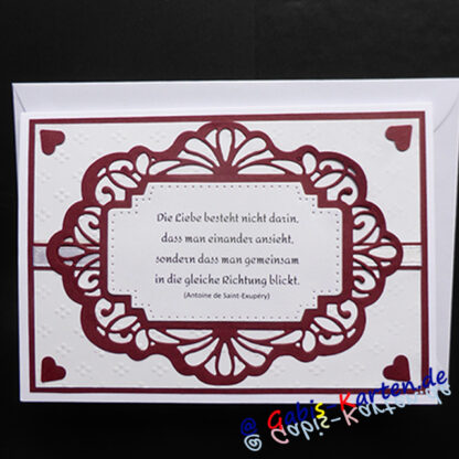 Karte "Das Glück..." - dunkelrot