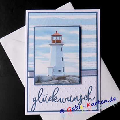 Karte 'Glückwunsch' - Leuchtturm