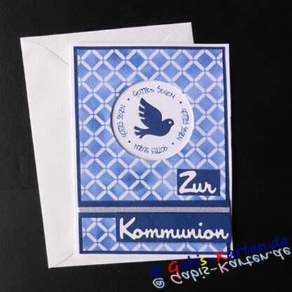 Karte 'Gottes Segen' - Zur Kommunion - dunkelblau