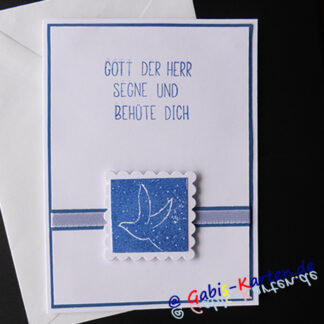 Karte 'Gott der Herr...' - dunkelblau