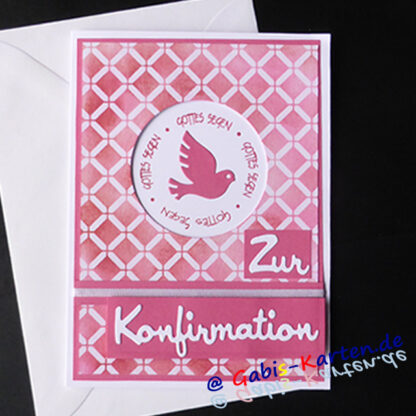 Karte 'Gottes Segen' - Zur Konfirmation - pink