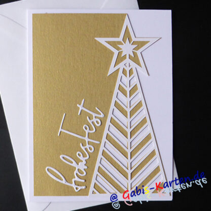Karte 'Moderner Tannenbaum' - gold