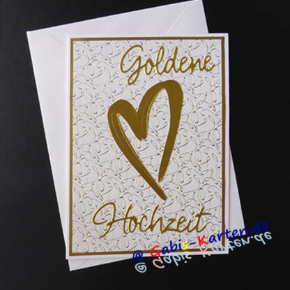 Karte 'Goldene Hochzeit' - Stilisiertes Herz
