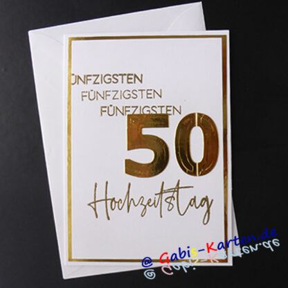 Karte 'Fünfzigsten Hochzeitstag'