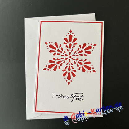 Karte Schneeflocke - Frohes Fest