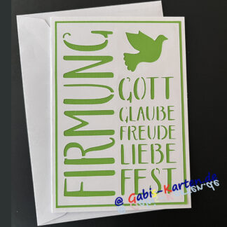 Karte Firmung - Taube - grün