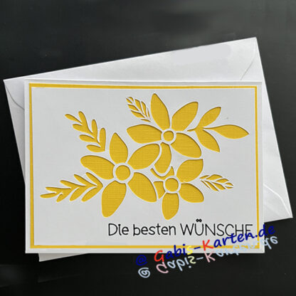 Karte 'Die besten Wünsche' - Blumenmotiv