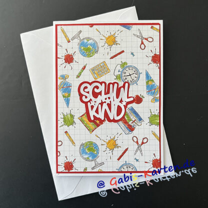 Karte Schulkind - weiße-/ rote Schrift – Bild 3