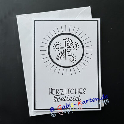 Karte Trauer - Strahlen - 'Herzliches Beileid'