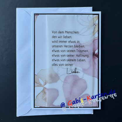 Karte Trauer 'Von dem Menschen...'